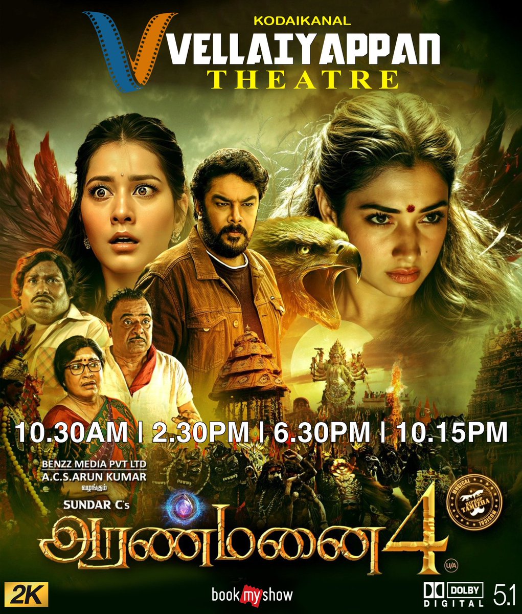 #Aranmanai4 from tomorrow 👻 Book your Tickets on Bookmyshow & Counter👽