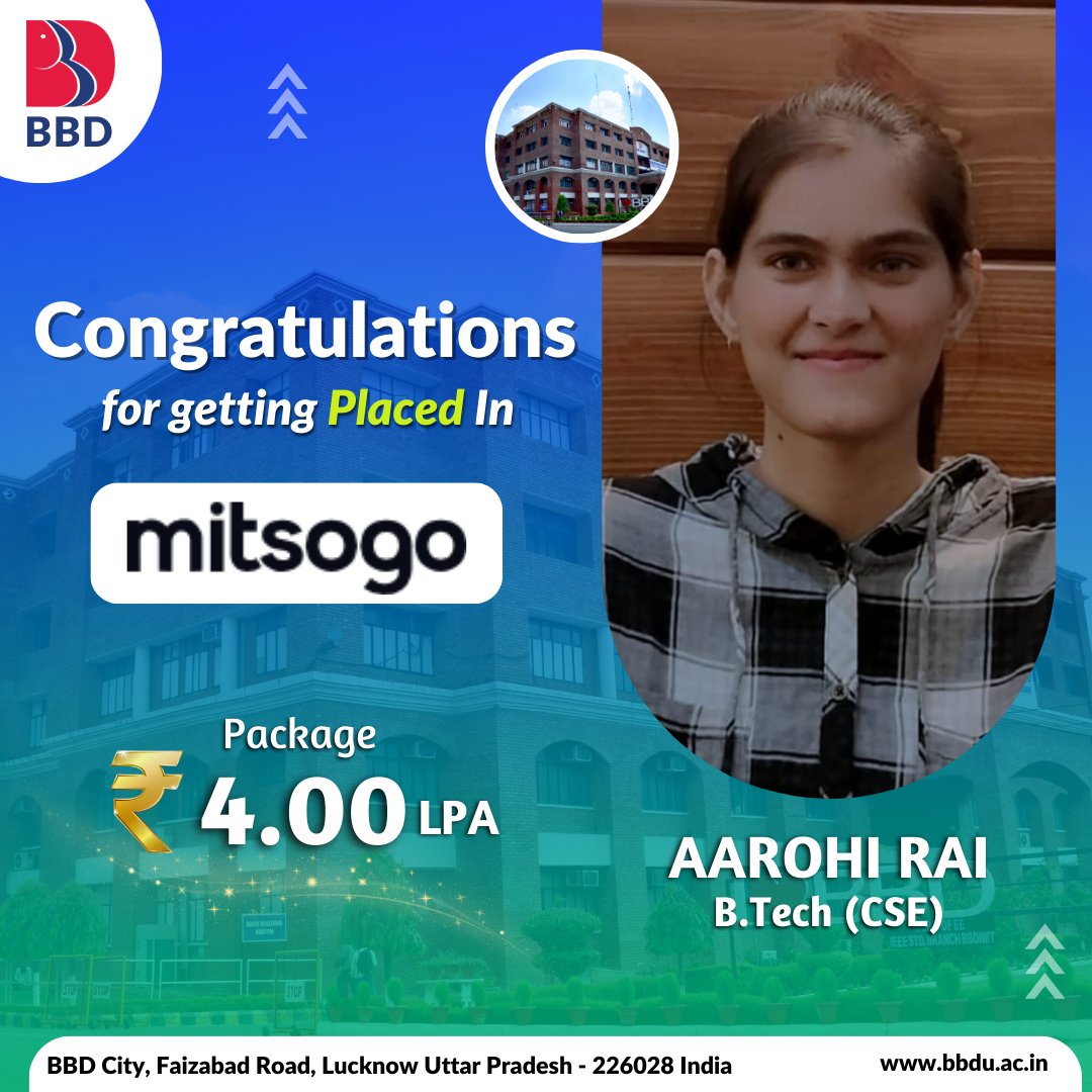 Yet another milestone achieved, Congrats! #Mitsogo #MitsogoIndia #lifeatmitsogo #wearefutureready #campusplacement #bbdgroup #lifeatbbd #bbd #bbduniversity #lucknow #bestuniversity