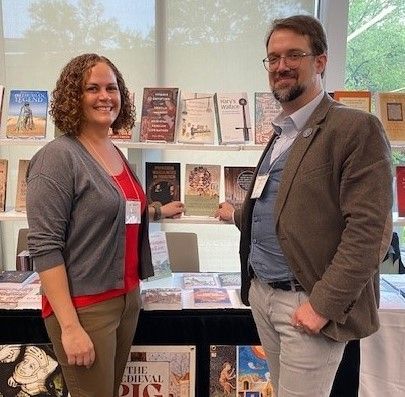 Mary Elizabeth Blanchard and Christopher Riedel just stopped by to say hello! Check out their edited collection 'The Reigns of Edmund, Eadred and Eadwig, 939-959' at stand 87-89.
buff.ly/3UxaYyd 
@medievalhistory #Kzoo24 #Kzoo2024 #medieval