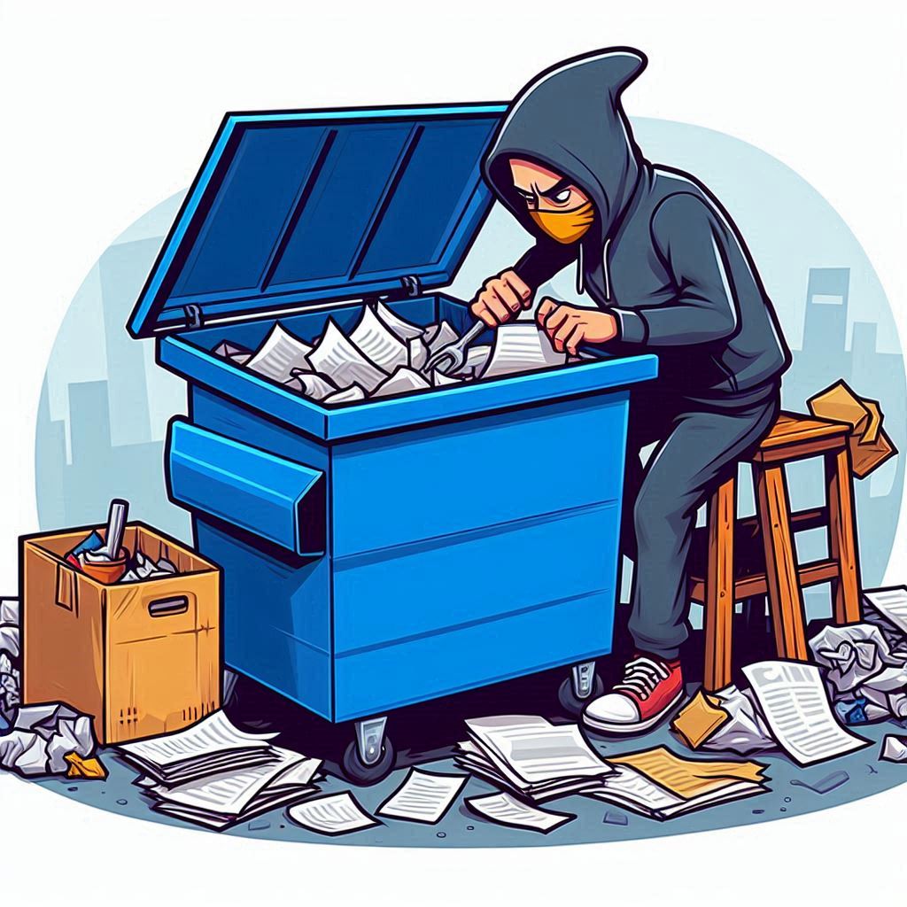 CyberSec
Turning trash into treasure! Exploring the hidden gems of a dumpster  finding useful information about a business or organization from trash
 #DumpsterDiving  #CyberSecurityAwareness #cybersecuritytips #cybersecurity #informationtechnology #informationsecurity
#infosec