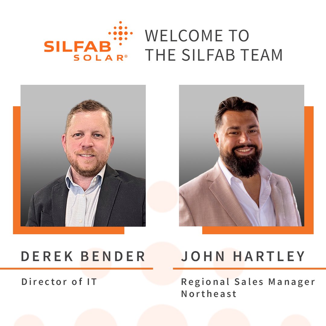 Welcome to the team!  

#Teamsilfabsolar is proud to announce two new members to our team. Derek Bender has joined as Director of IT and John Hartley as our Regional Sales Manager, Northeast, USA. 

#silfabsolar #welcometotheteam #solar #team #solarsales #solarpower