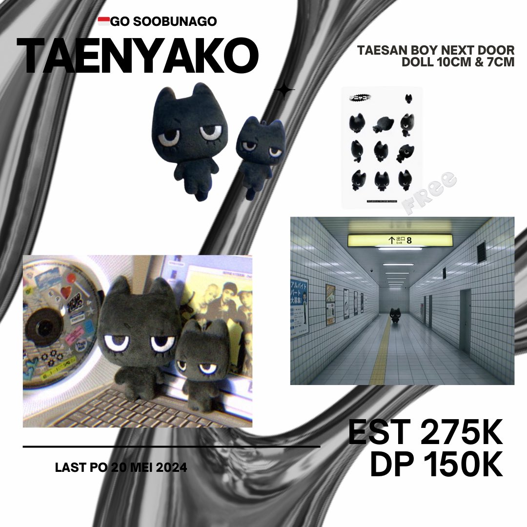 SoobunaGO's tweet photo. [HELP RT] INA GO 🇮🇩
OPEN PO TAESAN DOLL BY @TAENYAKO 
💰 275k
Dp 150K 
🛒 doll 10cm/ 7CM + sticker
⏰ Last PO 20 Mei 2024
Harga sudah inc estimasi EMS &amp; Tax 
Question: DM
Minat? : https://t.co/a89oVKkU5O
#SoobunaGO #boynextdoor #INAGO https://t.co/JsSYA59HYI
