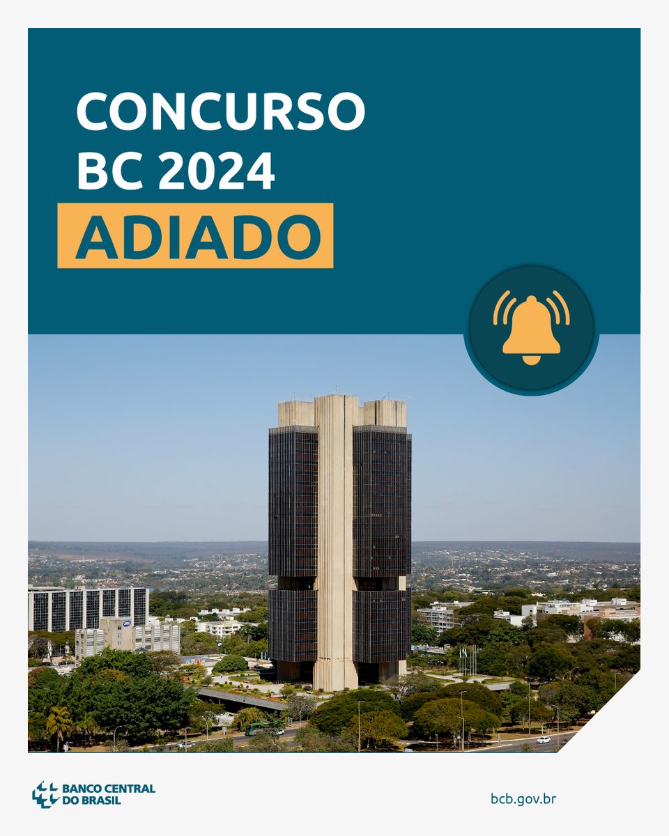 Em função da situação de calamidade pública no Rio Grande do Sul, o Banco Central decidiu adiar a data do seu concurso público que seria realizado no próximo dia 19 de maio. A nova data será definida após normalização das condições na região. #BancoCentral #concurso #SejaBC