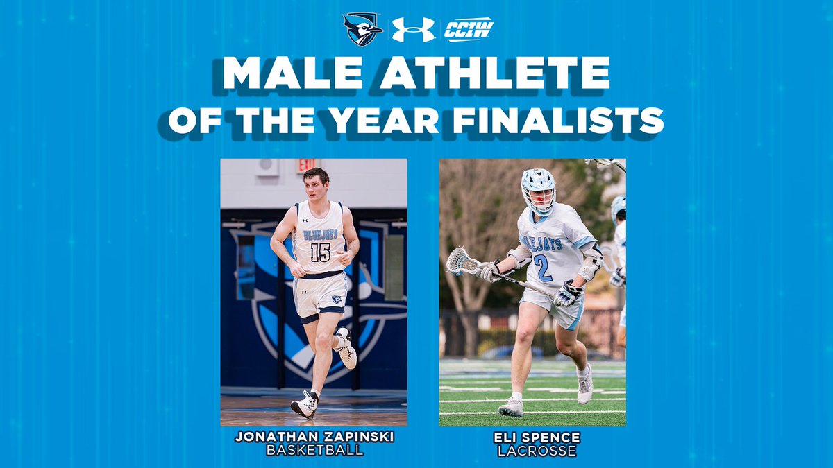 Introducing the finalists for the 2023-24 Male Athlete of the Year!🏆 🏀Jonathan Zapinski, @elmhursthoops 🥍Eli Spence, @ElmhurstU_MLAX #FlyJaysFly