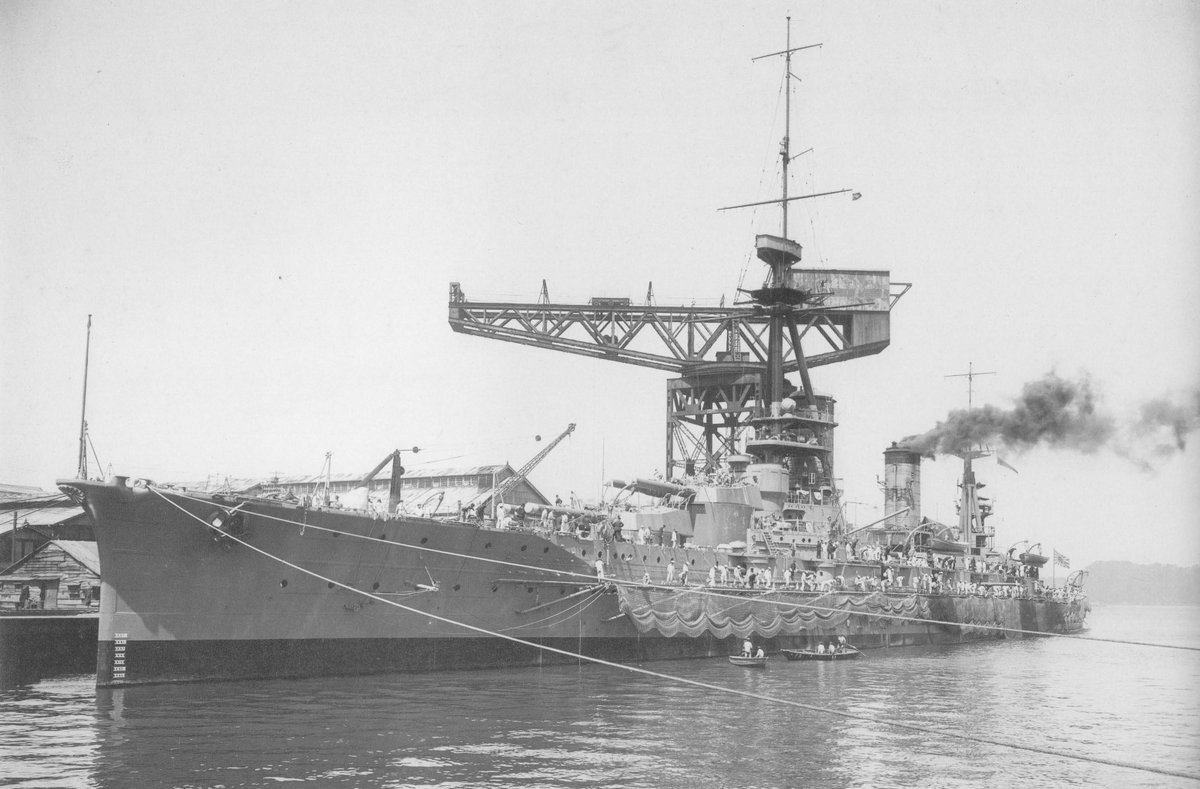 Yamashiro's crew testing her torpedo defense net, Yokosuka, Japan, 9 May 1917