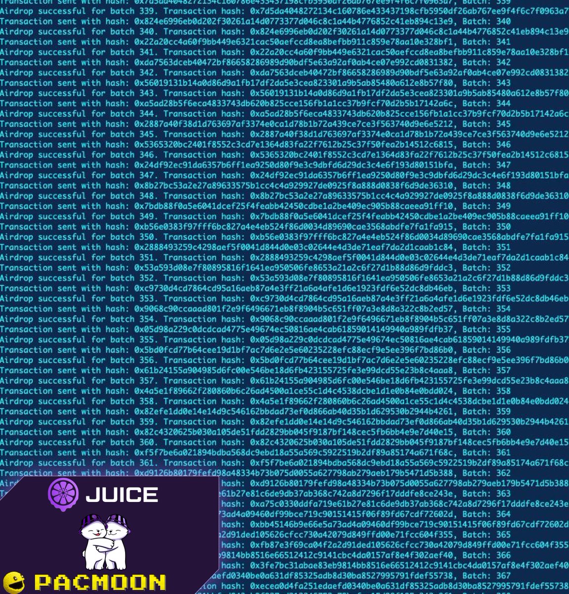 F*ck it, we ball. We welcome an additional 30,000+ new holders to the $Juice community. Pacmoon holders, check your wallets. If you missed the memo, add that fresh $Juice to your Blast Jackpot decks, & sip comfy. Future Jackpots will be ours. Farmer recognizes Farmer 🧑‍🌾