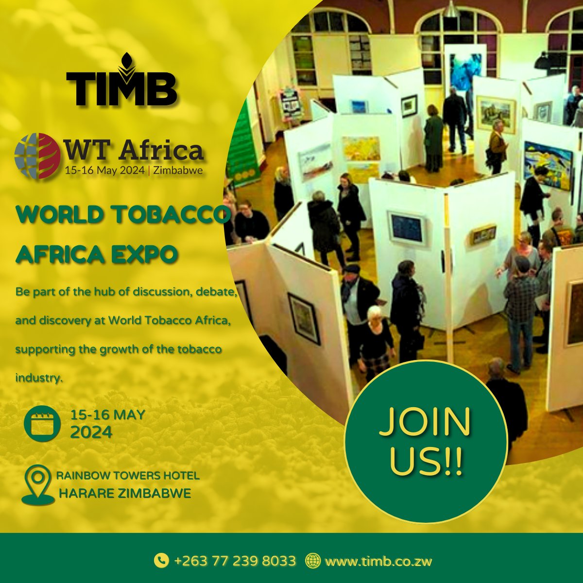 Discover sustainability solutions at World Tobacco Africa 2024. RAINBOW TOWERS HOTEL 📍 HARARE | ZIMBABWE 15-16 MAY #wtafrica24 #Zimbabwe #harare #forlivelihoods #forsustainability #dubai #tobaccoindustry #networking