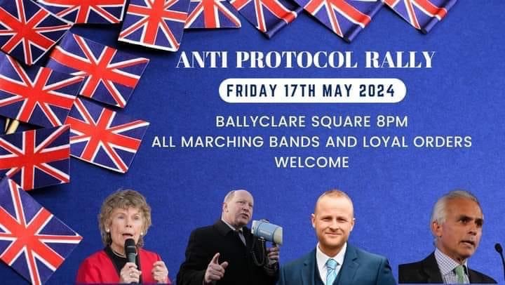 🤗Looking forward to this 👇Next Friday Night (17th May 2024) 🇬🇧 Anti Protocol Rally 📍Ballyclare Square ⌚️8pm #StandingStrongForTheUnion #PartitioningSeaBorderMustGo #NoEULaw #EqualCitizenship #BrexitForAllOfUK