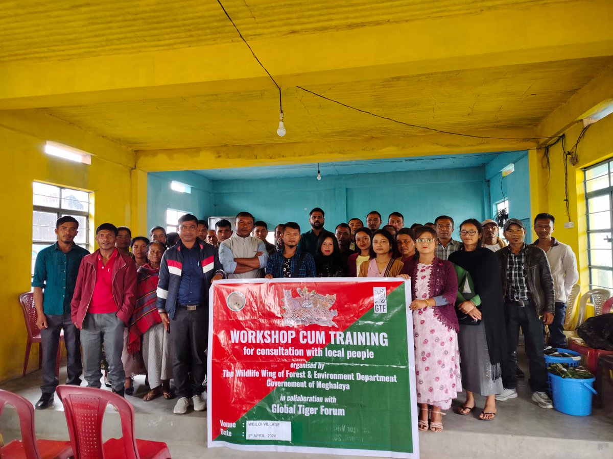 The Meghalaya Forest Department & GTF conducted consultations at 3 villages in the West & South West Khasi Hill regions during the 1st week of April 2024 to spread awareness, discuss HWC issues & mitigation measures, & strengthen #CommunityStewardship for #wildlifeconservation.