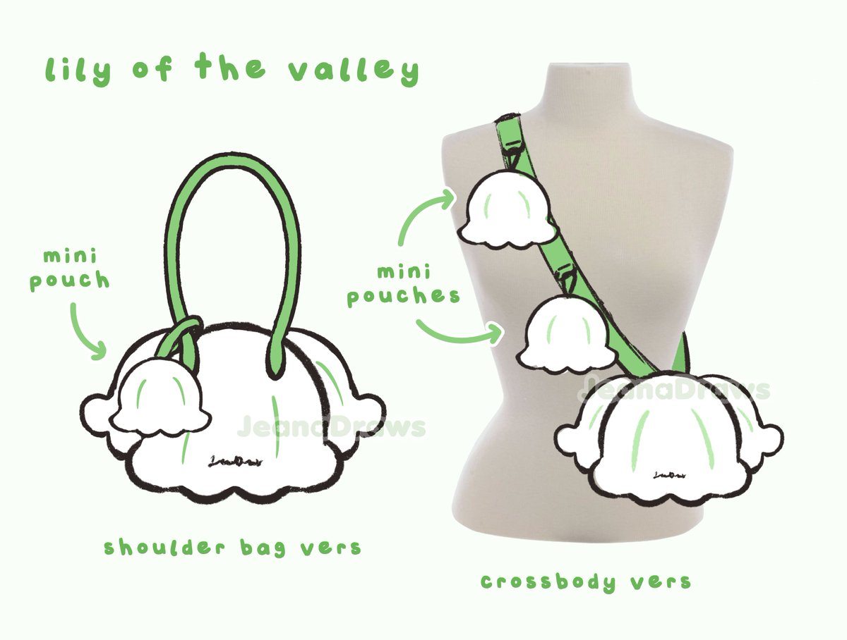 thinking about a lily of the valley inspired bag !! 💚🤍