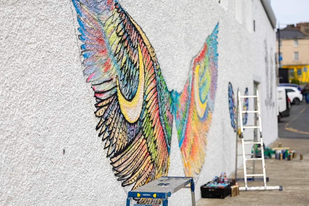 New Ross is getting a new mural - Talented artists Magda and Rafa are in town and painting is in progress😲