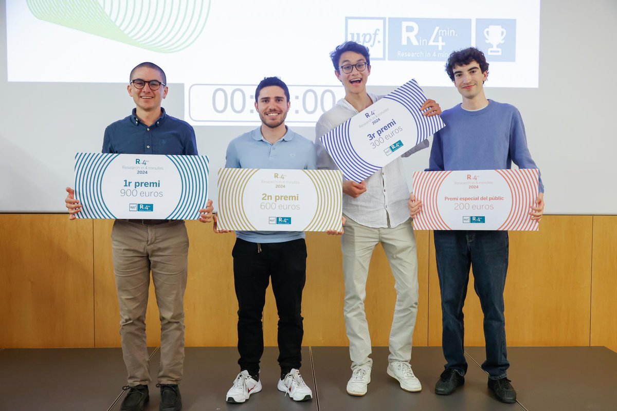 1r premi ha estat per Luis Alejandro Ramírez, Doctorat en <a href="/DretUPF/">Dret UPF</a>

2n premi per Javier Pastor Bautista, Doctorat en <a href="/UPFbiomed/">UPF Medicine and Life Sciences</a>

3r premi per Patrick Sewell, Doctorat en Economia <a href="/econ_empresaUPF/">Economia i Empresa UPF</a> 

Premi especial del públic per Hugo Fanlo Ucar, del Doctorat en Biomedicina

👏🏻👏🏻👏🏻