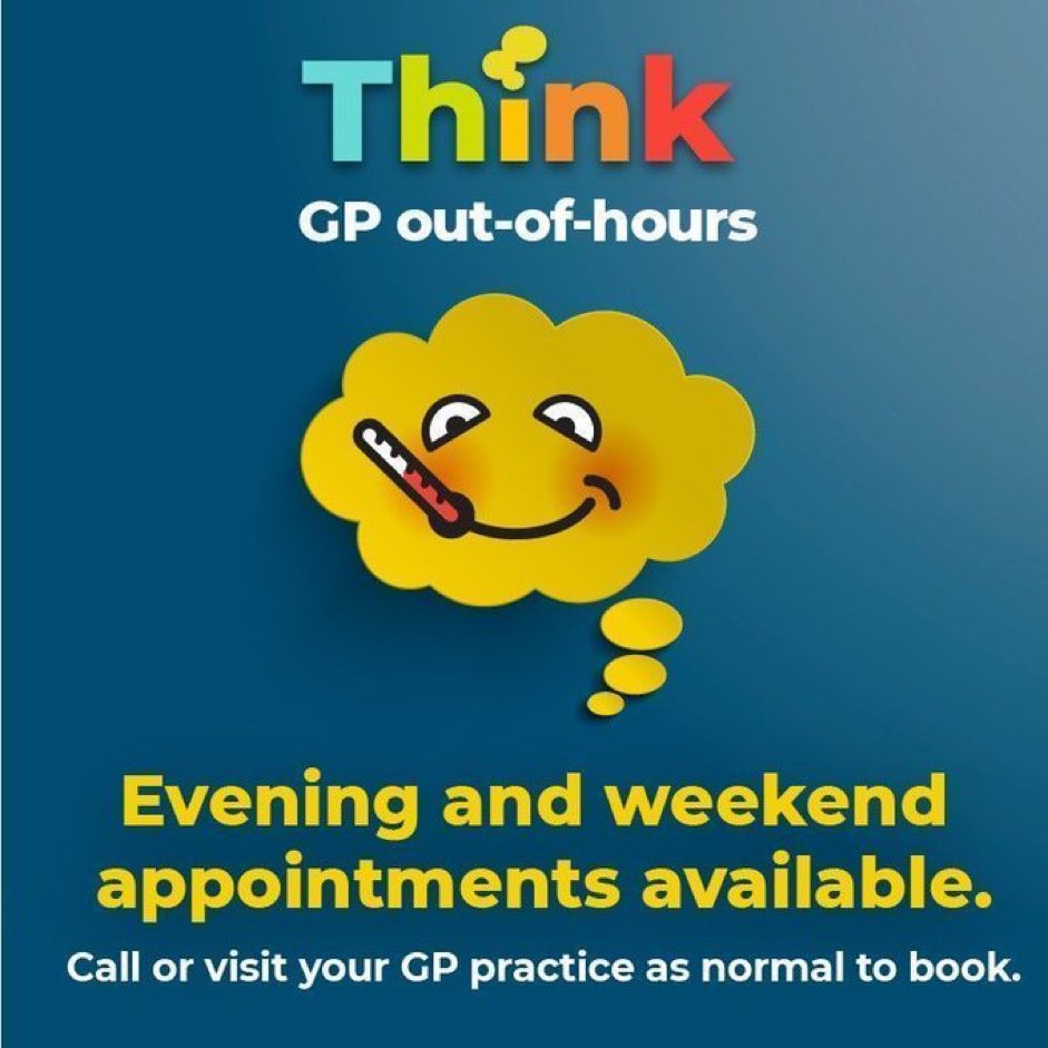 Weekend coming up?…. Your GP is there for you as usual.