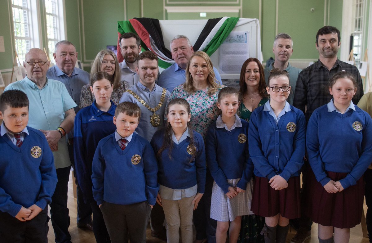 The exhibition at St Comgall’s this week brings to life the suffering of the children of Gaza through art and poems. It is devastating that most children featured in this are now displaced, their schools have been destroyed and some have been killed. 1/2