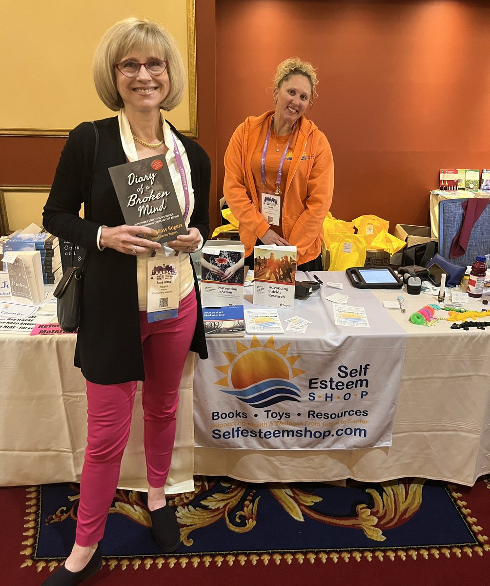 Book signing today may 9, 2024 at #aas24 The American Association of Suicidology  Conf, 11:45am PST near the conference book store. There are a couple of copies of the teacher book+ lots of my award-winning memoir, diary of a broken mind. @AASuicidology @SFreedenthal @1of2vics