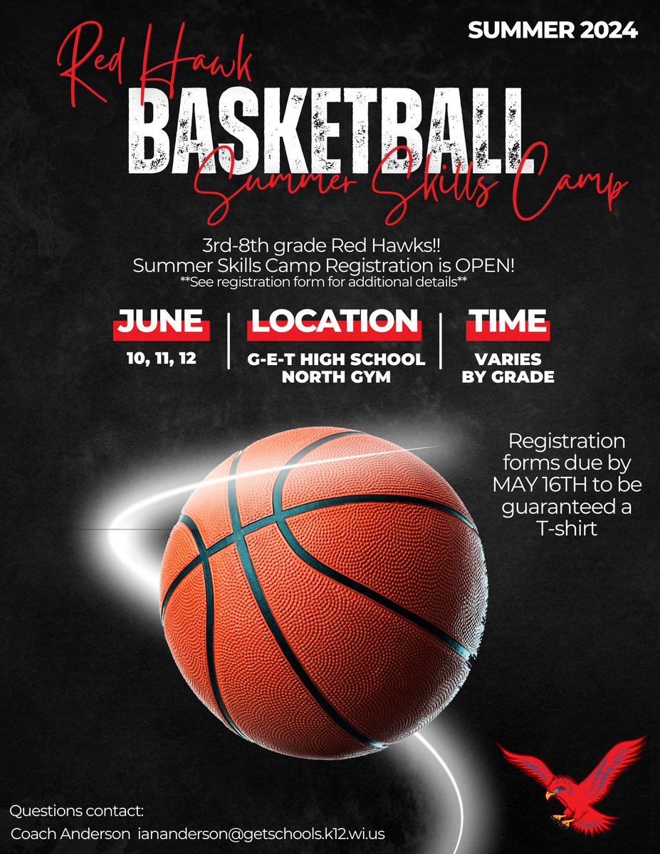 GETBoysHoops's tweet photo. Calling all 3rd-8th Grade basketball players 

Registration for Summer Skills Camp is OPEN!
See the flyer and registration form below for more information.

See you in the gym! 🏀 https://t.co/WBAXSeOltv
