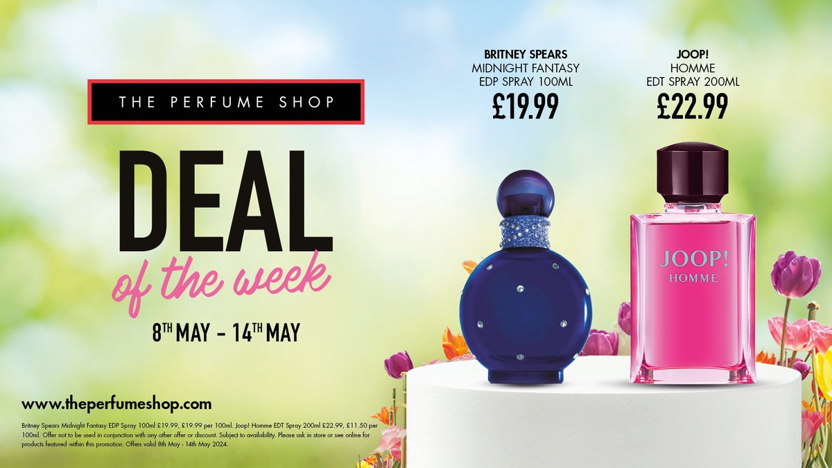 Make your way to @ThePerfumeShop and make the most of this weeks deal. Located on level 1 of the centre. #perfumeshop #joop #BritneySpears