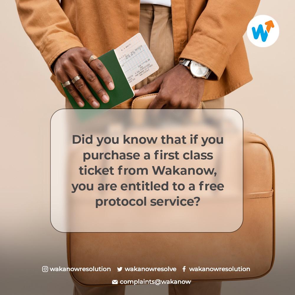 Now you know!  
When you book a first class ticket with us, we ensure you fly in style with free protocol service.

#Wakanow #CustomerExperience #TravelwithWakanow #Feedback #SatisfiedCustomer