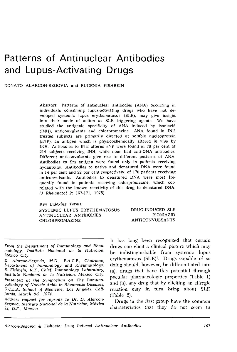Patterns of antinuclear antibodies and lupus-activating drugs dlvr.it/T6fG9S