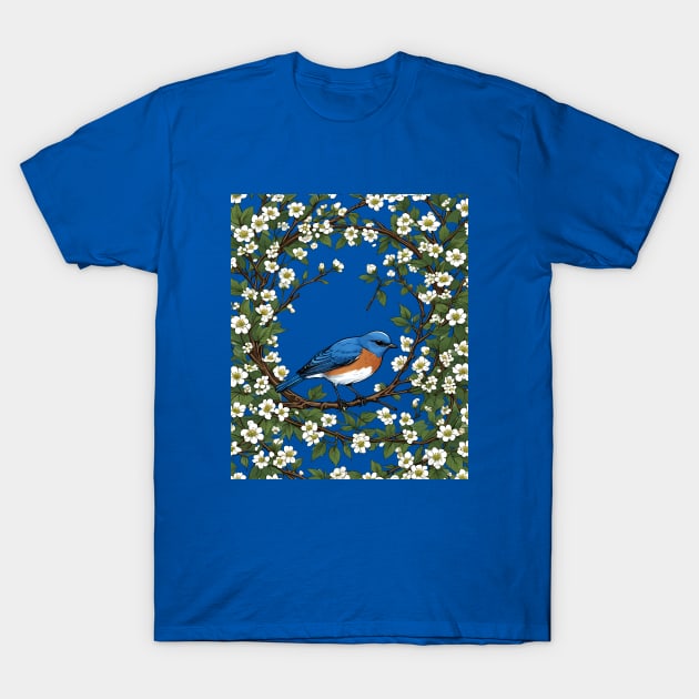 A #Missouri Eastern Bluebird Surrounded By Hawthorn Blossom - #Bluebird #tshirts #teepublic #taiche #easternbluebird #birds #nature #bird #birding #birdsofx #birdart #wildlife #wildlifeart #backyardbirds #bluebirds #birdlovers teepublic.com/t-shirt/601595…
