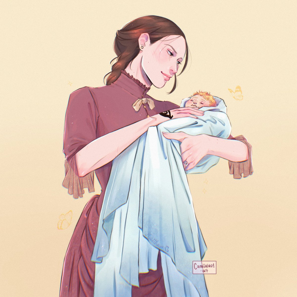 Mother and son (part 1) 🩵
Charlotte and baby Matthew - characters belong to @cassieclare