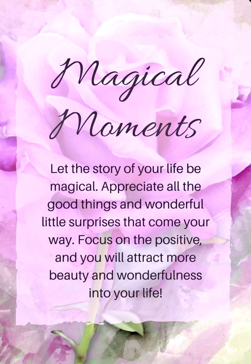 **🌸 Embrace the Magic! 🌟** Let every day be filled with magical moments! Life's beauty often lies in the unexpected surprises that grace our paths. 😍 By focusing on the positive and appreciating the little joys, you're setting the stage for more enchanting experiences.