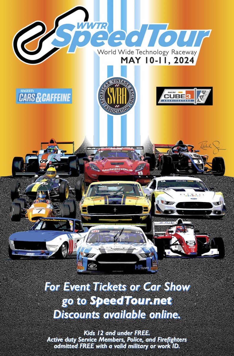 Join us May 10-11 for all of the action!🏁 SpeedTour has something for everyone. The Open Paddocks, Fan Walks, and Podium Celebrations! Get your tickets NOW! 🎟️:loom.ly/TZOXBeQ * Kids 12& under FREE. Active Military, Police, and Firefighters with military and work ID!
