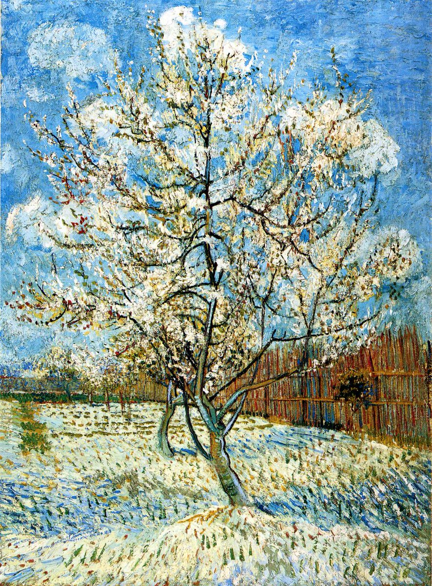 Peach Trees in Blossom, 1888.

Vincent van Gogh

'Peach Trees in Blossom, 1888' is one of Vincent van Gogh's renowned paintings from his time in Arles, France. Created during the spring of 1888, this masterpiece captures the essence of the blooming peach trees in a vibrant and