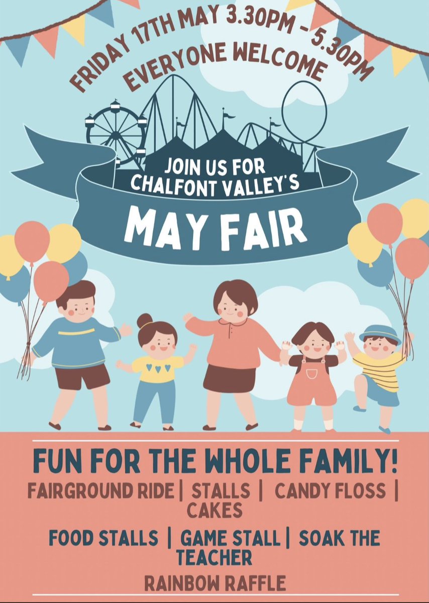 Come and join us at our May Fair. There will be face painting, ice cream, a BBQ and fun for all the family!