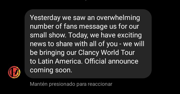 twenty one pilots via Instagram auto message, confirm that The Clancy World Tour will be part of Latin America!!