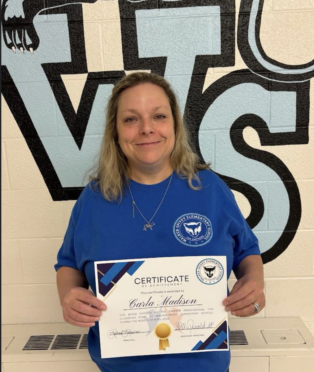 Congratulations to the premier professionals chosen this month at WSES! 🎉
Certified Staff: Mwaka Thomas
Classified Staff: Carla Madison
We appreciate you both for all that you do! <a href="/CumberlandCoSch/">Cumberland County Schools</a> <a href="/Walker_SpiveyEl/">Walker Spivey Elementary School</a>