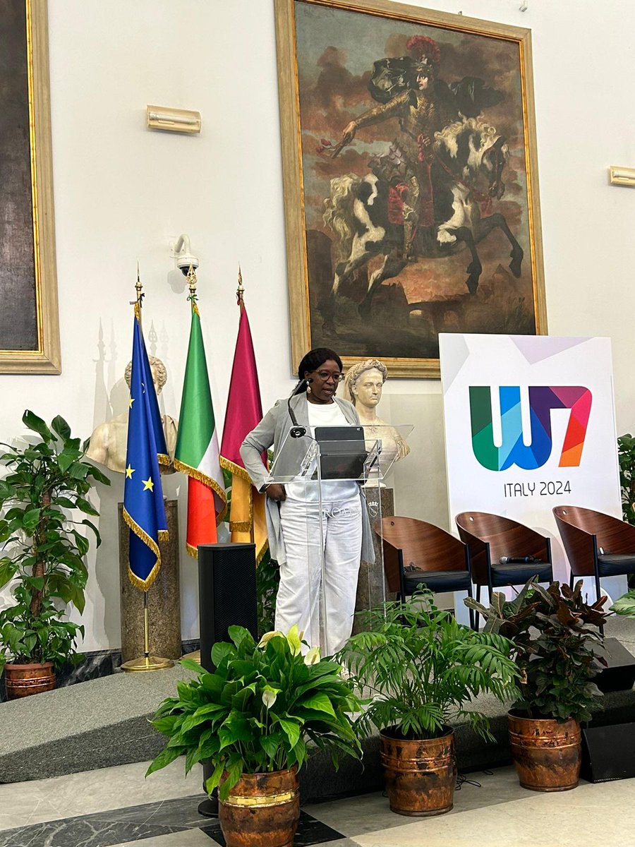 Powerful discussion @Women7official Summit today as @UNFPA underscores the importance of providing lifesaving services for girls and women during emergencies. It's crucial that we prioritize their needs and ensure their safety in times of crisis. #Women7 #UNFPA #GenderEquity