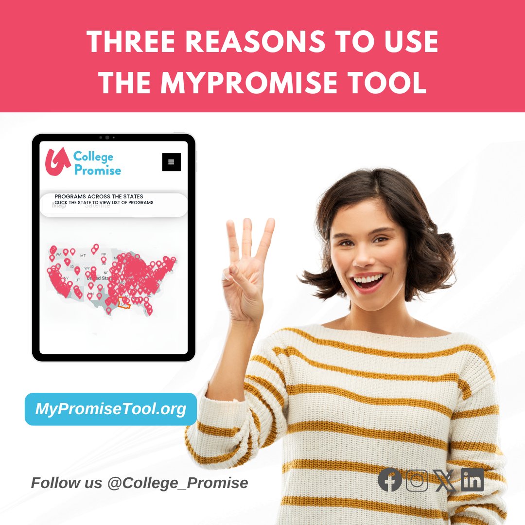 College_Promise's tweet photo. 📣 Here are three compelling reasons to dive into the #MyPromiseTool today. Navigate the College Promise journey, set your educational goals in motion, and discover #PromisePrograms near you! 🚀📚 

Learn more at ➡️: https://t.co/cFas60YGeh.

#College #Education #Student https://t.co/8dMu05r3G0