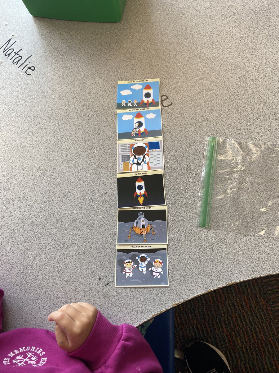 Students created an algorithm with picture cards today to show how they would get to the moon. We are thankful for Iowa’s STEM grants that supper our students curiosity and love of learning. #STEM #CodeBreaker