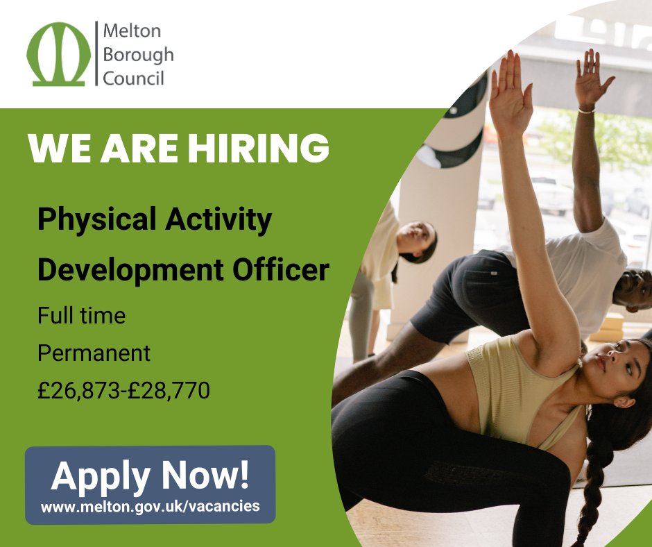 We are hiring a  Physical Activity Development Officer

If you have an understanding of sport and physical activity programme delivery and have experience in co-ordinating and delivering multiple projects for physical activity and/or sport.

Apply now: ow.ly/yOpA50RAbyo