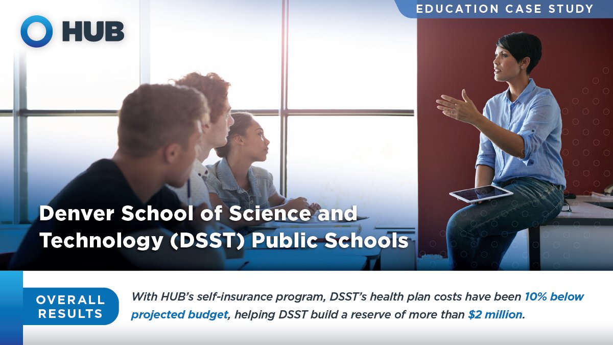 Like many schools, rising health #insurance premiums meant DSST faced difficult decisions. DSST partnered with HUB to implement a self-insurance program that resulted in substantial savings, improved care and increased compensation for teachers.  ow.ly/i56650RAsCt