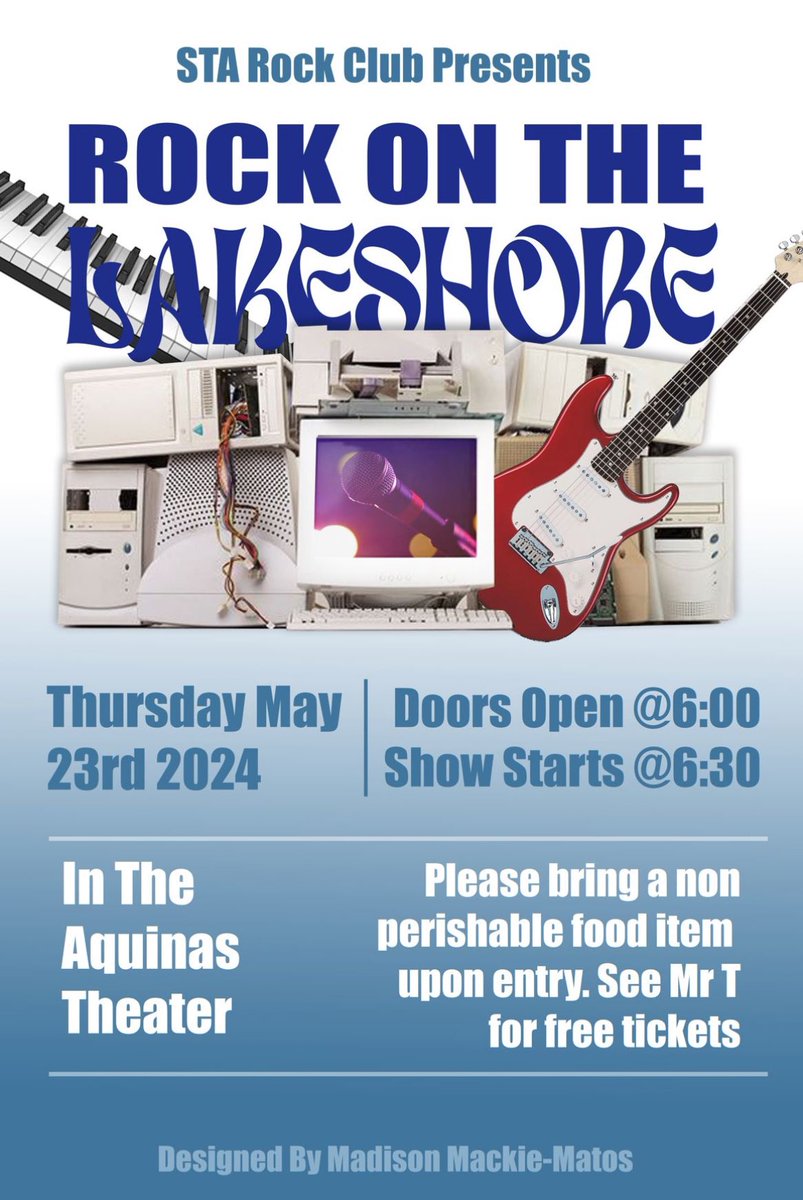 Get your FREE tickets from Mr Taraschi starting on Monday, May 13