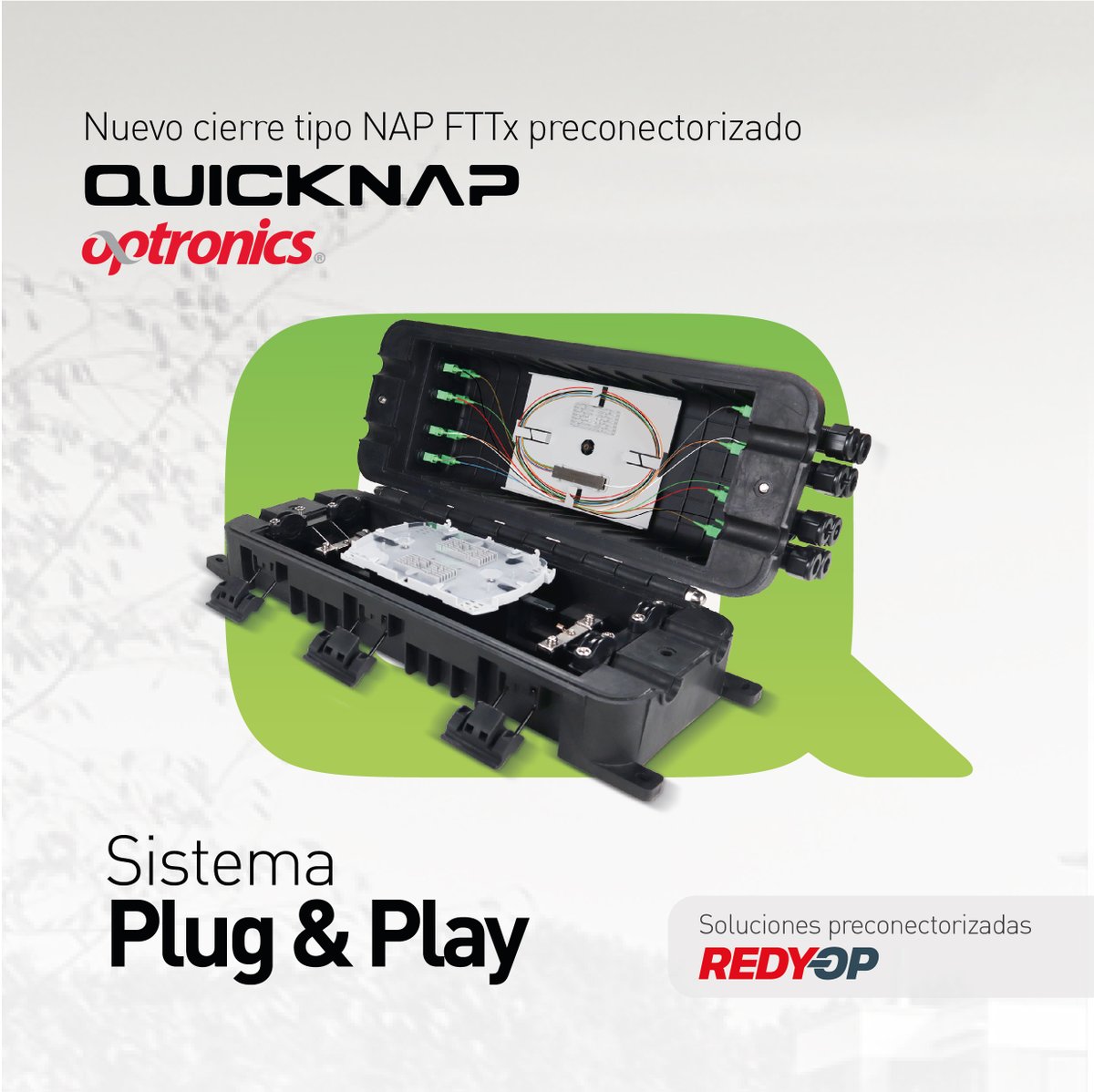 OptronicsMX's tweet photo. ⚡Te presentamos nuestro nuevo cierre QuickNap Optronics. Una solución inteligente diseñada para facilitar tus proyectos de redes ópticas. Cuenta con un sistema organizador interno. Conócelo aquí👉https://t.co/m4n7JAz6dd https://t.co/KczrAZ8B00