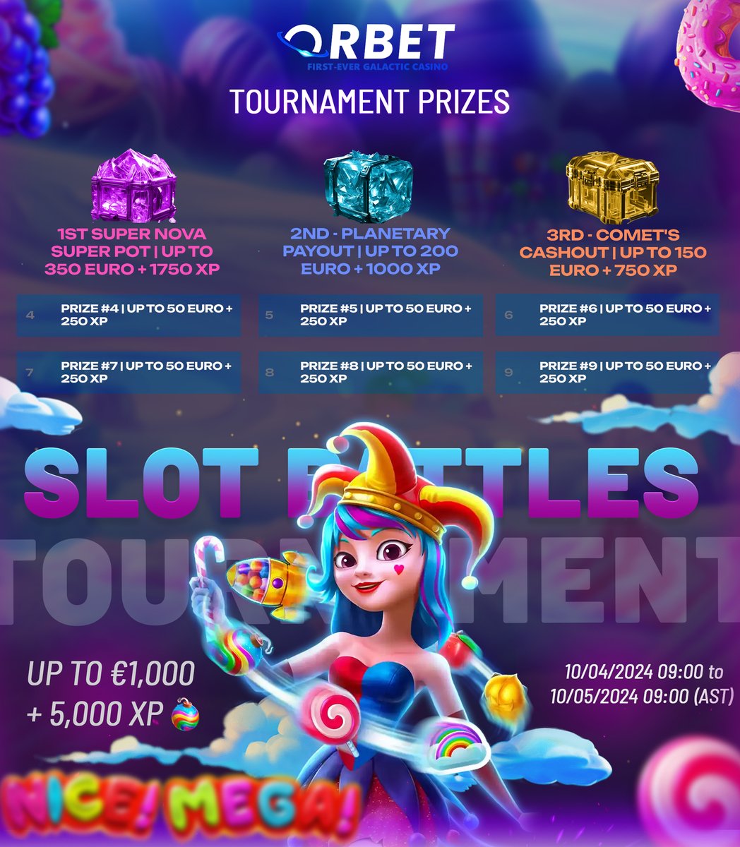 Orbet's tweet photo. Last Chance Alert! 🎰 Less than 24 hours remain in the Slot Battles Tournament! 👀 

You still have a chance to climb the ranks and secure your spot on the leaderboard 🏆

Spin your way to victory here at https://t.co/MRzfvGp1Zw https://t.co/9tNzuw4YzX