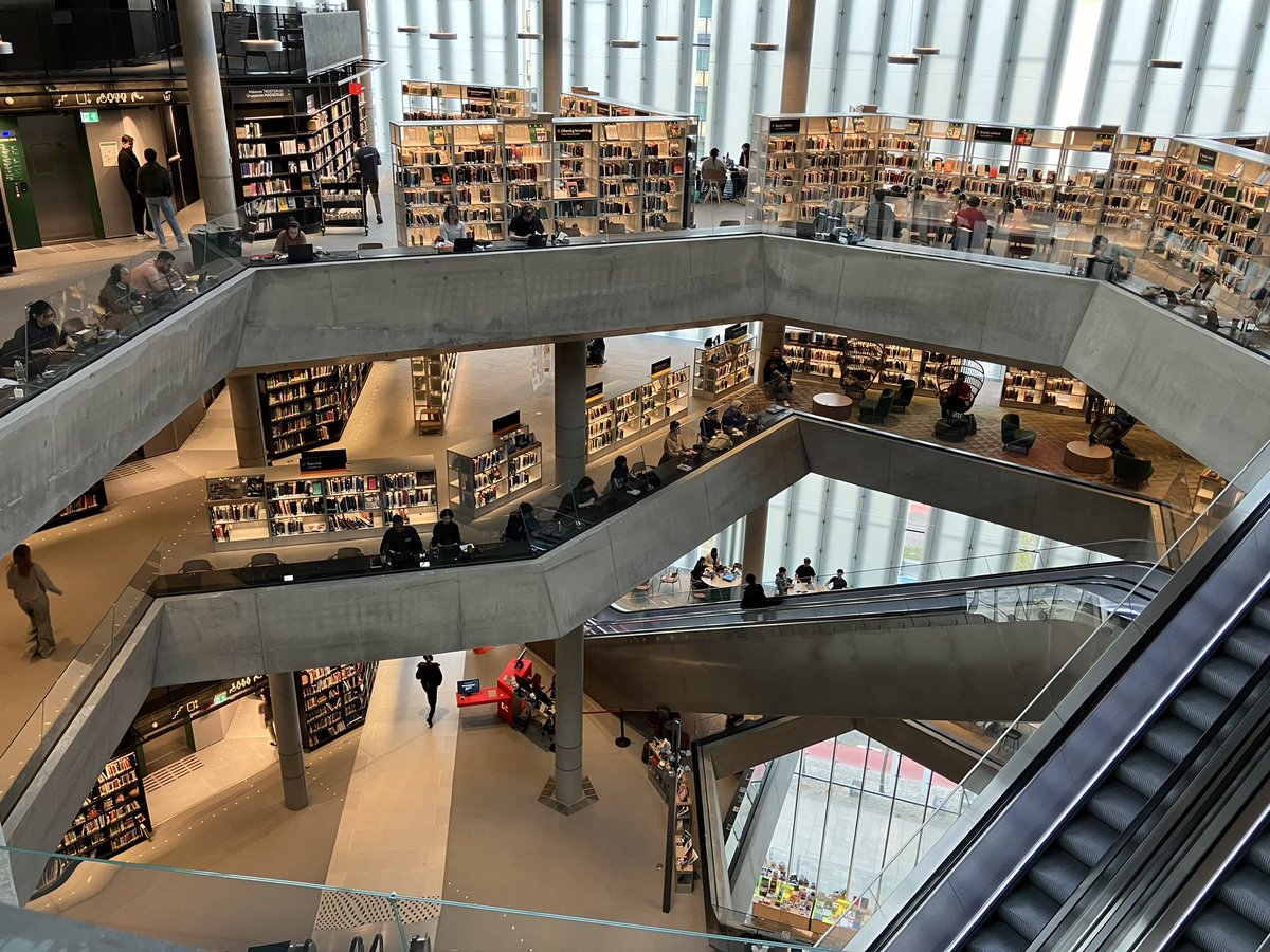 There is something utterly magical about the statement Norway made when when it built this magnificent new national library in Oslo. Free and easy & welcoming to use, lots of new stock. Full of young people. Joyous.