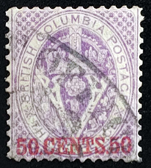 British Columbia #17 VF Used 1869 50c on 3d Violet $1000 Lot 90 in our auction Saturday 11th May 2024 #3dViolet #50con3dViolet #BritishColumbiaStamps bit.ly/3R0W8iP