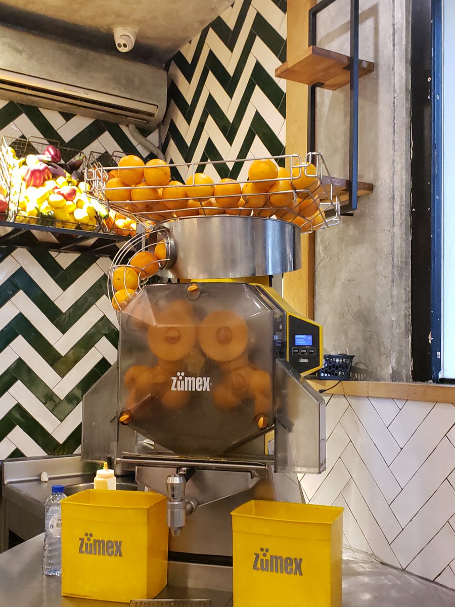 A Just-For-Fun-Photo:

When you see a fresh orange juice machine at a restaurant where you're getting a quick dinner, you have to order orange juice. It doesn't get fresher than that.

(Photo taken in Amsterdam on my current trip here in Europe)

#travelerrandy #maoz.vegan