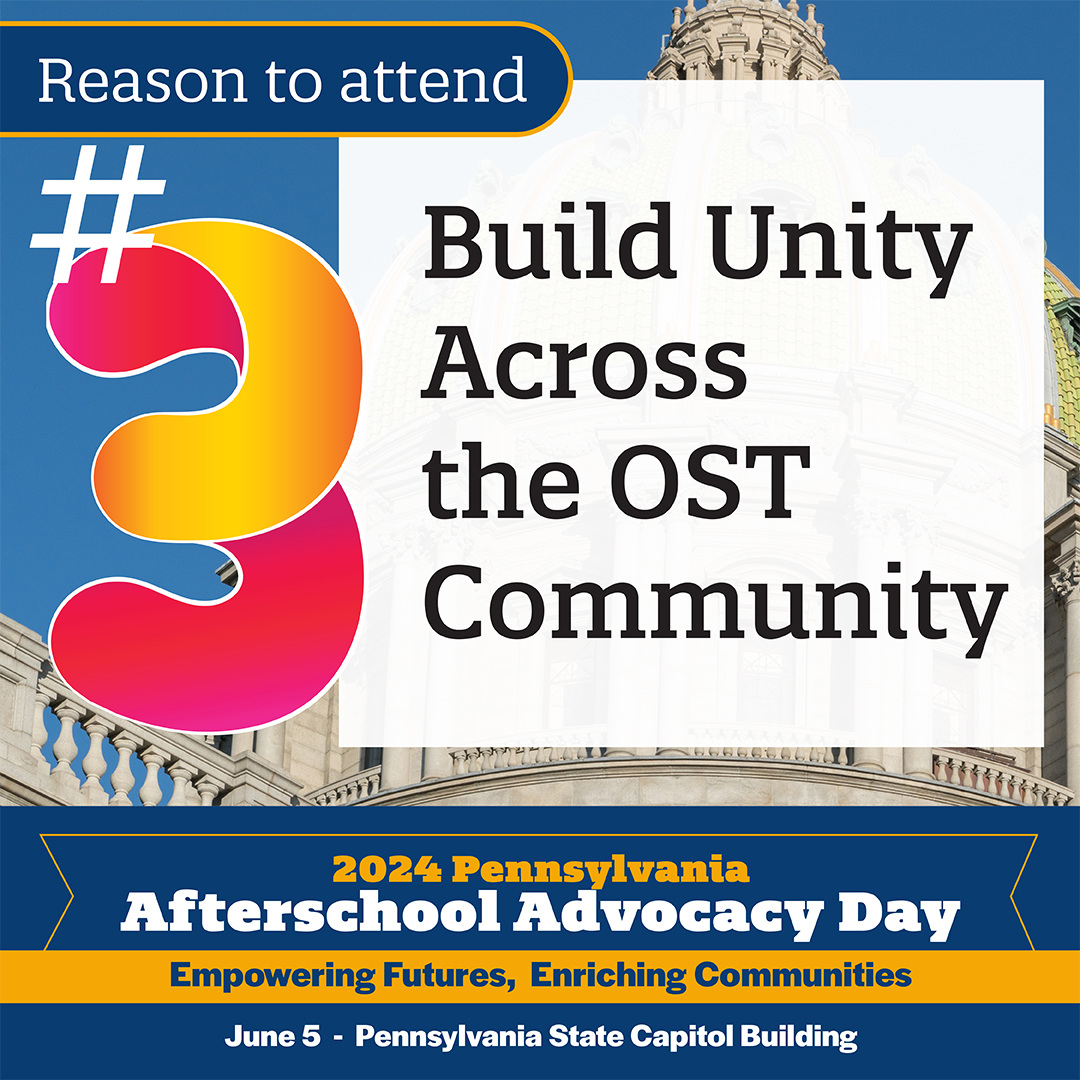 Reason #3 to attend 2024 #AfterschoolAdvocacyDayPA, 6/5, Harrisburg! Parents, providers, educators, and faith-based, community & business leaders will demonstrate collective support for youth initiatives at the Youth Voice Press Conference. hubs.ly/Q02wH0rf0