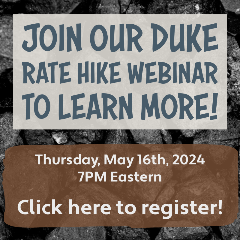 Join me, @cacindiana and @Ben_Inskeep for our webinar: Dirty Duke's Rate Case: What You Need to Know - register here - us02web.zoom.us/webinar/regist…