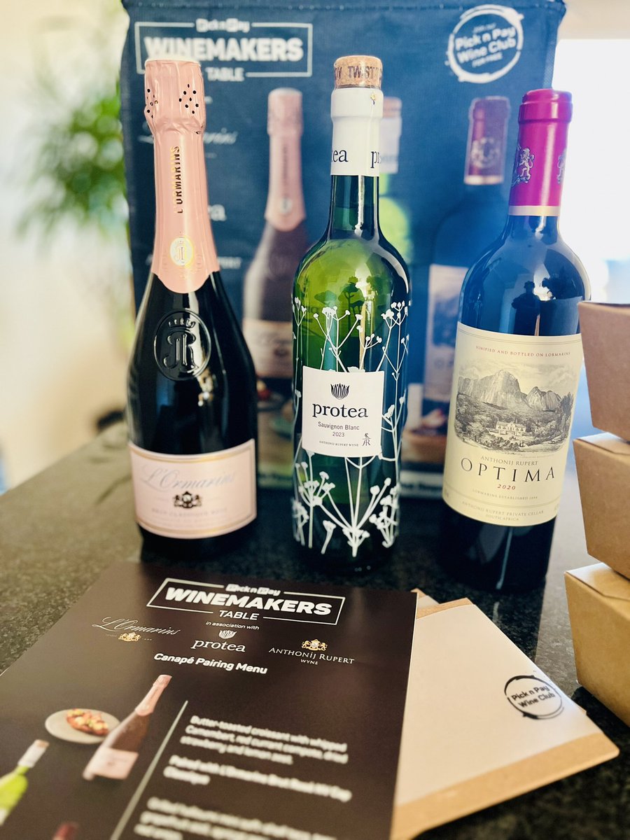looking forward to the @PicknPay  Winemakers Table event in association with @AnthonijRupert tonight 🍷

#winelover #foodandwinepairing