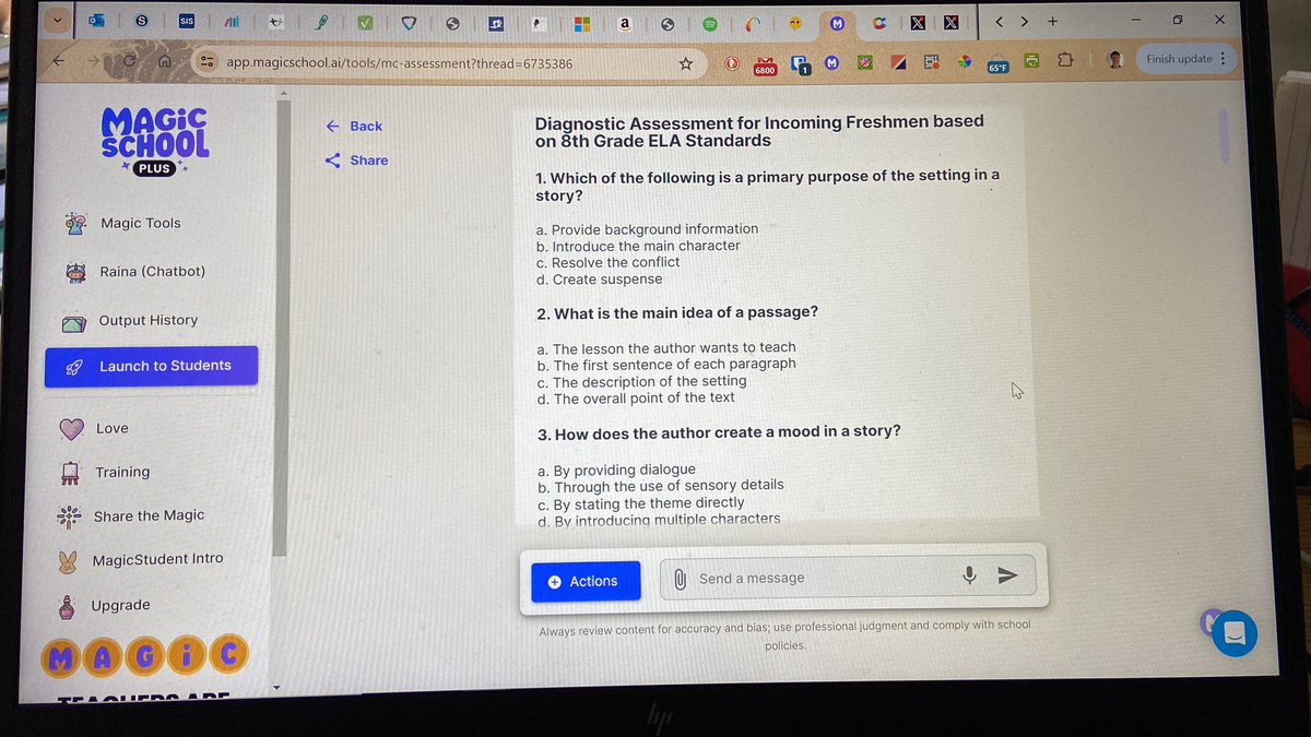 Just using .<a href="/magicschoolai/">MagicSchool AI 💜 🪄✨</a> to streamline my diagnostic process for next year’s incoming classes 💪

#teachersaremagicweek