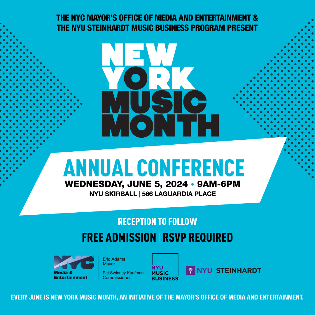 NYC Mayor's Office of Media & Entertainment (@madeinny) on Twitter photo Thanks to #NYMusicMonth Conference sponsors including <a href="/ABKCO/">ABKCO Music & Records</a> <a href="/chartmetric/">Chartmetric</a> <a href="/FlexSuperApp/">Flex</a> <a href="/SoundExchange/">SoundExchange</a> <a href="/TuneCore/">TuneCore</a> <a href="/CovingtonLLP/">Covington</a>!
Speakers include: <a href="/joeyBADASS/">BADMON</a> <a href="/sophchang/">Sophia F**k A Blue Check Chang</a> <a href="/jemaswad/">Jem Aswad</a> <a href="/ashleyrcarman/">Ashley Carman</a> <a href="/Torae/">Torae</a> <a href="/MarcieAllen/">Marcie Allen Van Mol</a> <a href="/johnny_rosado/">johnny rosado (JohnPaulRosado)</a> <a href="/mitch_glazier/">Mitch Glazier</a>
Tix: on.nyc.gov/NYMusicMonth Thanks to #NYMusicMonth Conference sponsors including <a href="/ABKCO/">ABKCO Music & Records</a> <a href="/chartmetric/">Chartmetric</a> <a href="/FlexSuperApp/">Flex</a> <a href="/SoundExchange/">SoundExchange</a> <a href="/TuneCore/">TuneCore</a> <a href="/CovingtonLLP/">Covington</a>!
Speakers include: <a href="/joeyBADASS/">BADMON</a> <a href="/sophchang/">Sophia F**k A Blue Check Chang</a> <a href="/jemaswad/">Jem Aswad</a> <a href="/ashleyrcarman/">Ashley Carman</a> <a href="/Torae/">Torae</a> <a href="/MarcieAllen/">Marcie Allen Van Mol</a> <a href="/johnny_rosado/">johnny rosado (JohnPaulRosado)</a> <a href="/mitch_glazier/">Mitch Glazier</a>
Tix: on.nyc.gov/NYMusicMonth