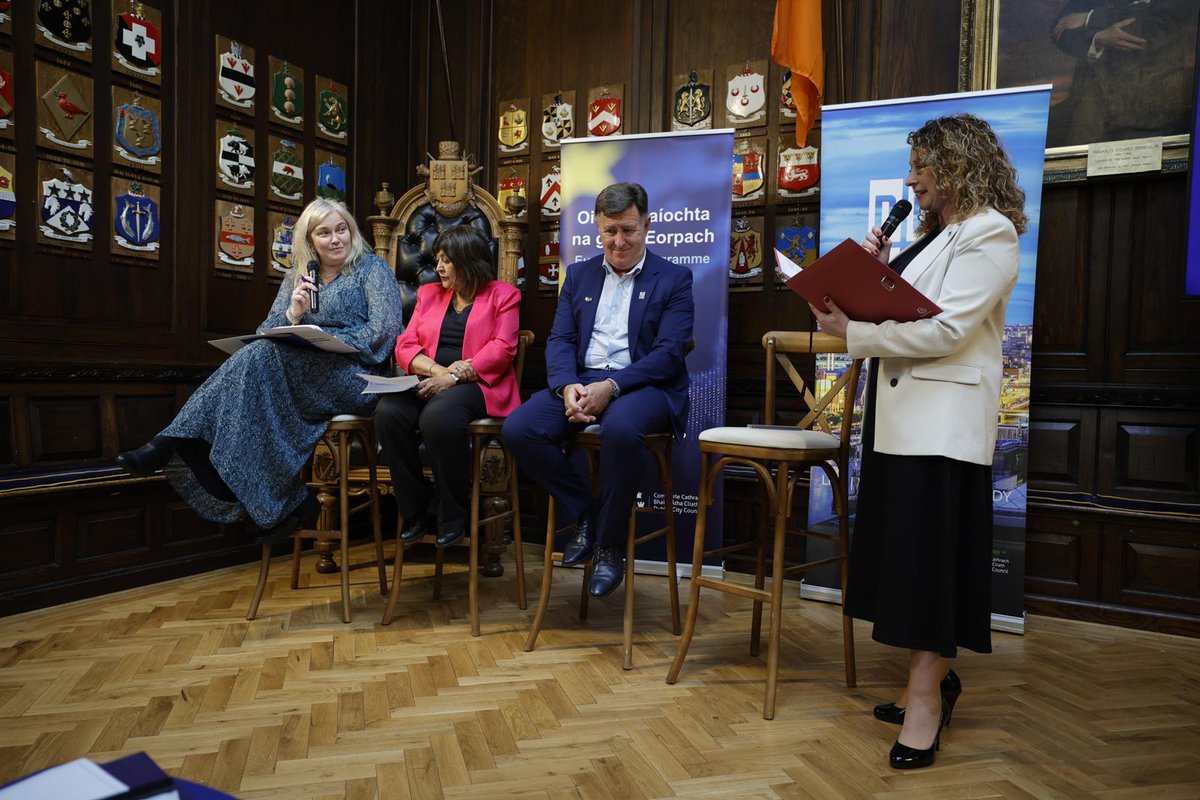 It was a full house at Dublin City EU Day bite Size Conference 2024 held in the Oak Room of the Mansion House this afternoon where the key achievements of Dublin over the 51 years of EU Membership were discussed. Thanks to all who took part and all who attended.