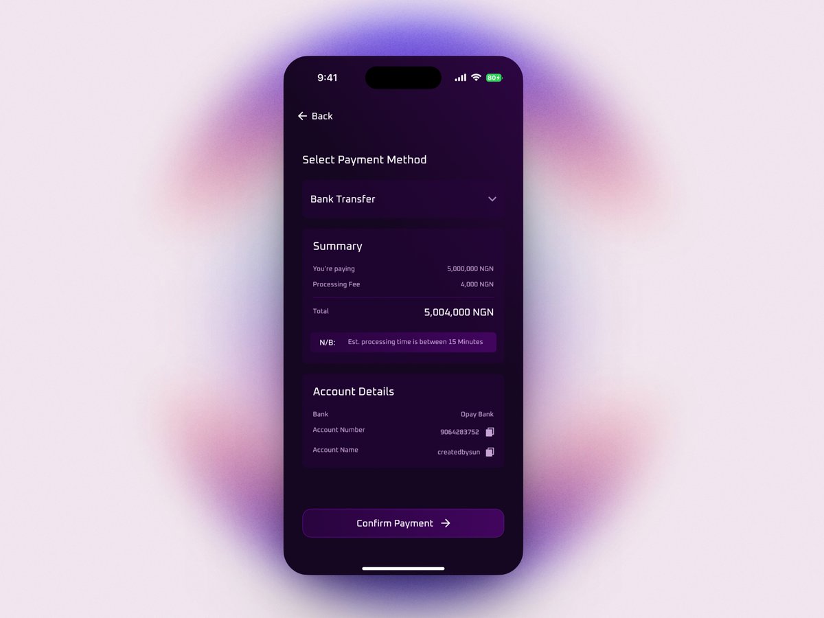 🚀 Day 2/30   On-ramp app to enable users to exchange their fiat money (NGN) for cryptocurrencies.

Follow me on this journey to learn, create, and innovate in the realm of blockchain technology. 

#UIChallenge #DeFiDesign #BlockchainInnovation #Web3design
