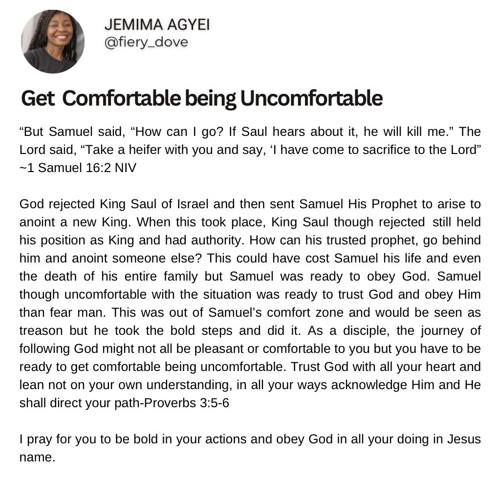 Daily manna from on high ✨
#dailydevotional #dailymanna #messagesfromGod #getcomfortablebeinguncomfortable